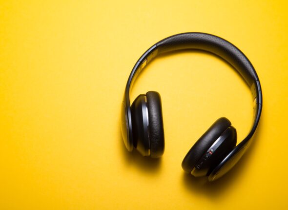 a headphone used for IELTS listening practice
