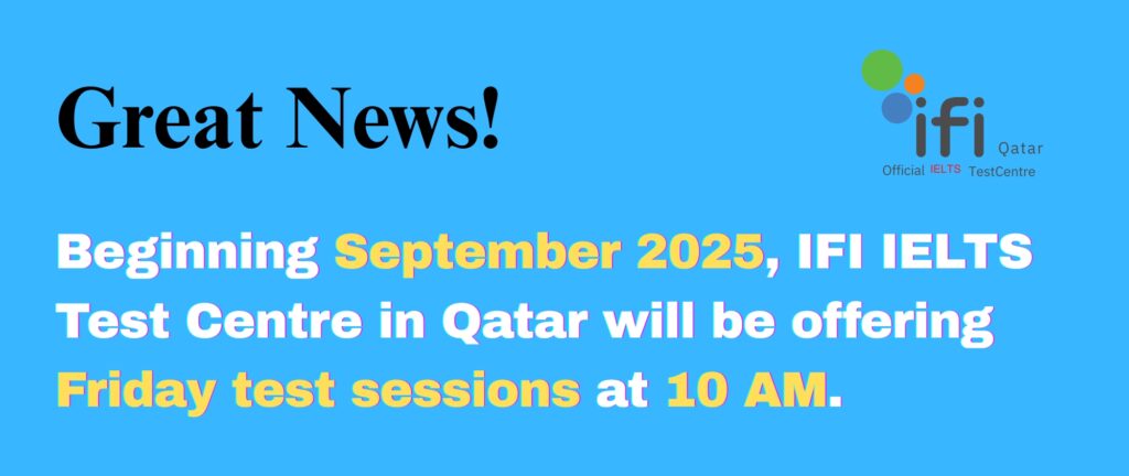 Friday IELTS test sessions starting in September 