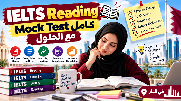 IELTS Listening: IELTS Reading Mock Test كامل مع الحلول
