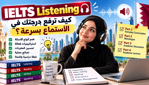 IELTS Listening: كيف ترفع درجتك في الاستماع بسرعة؟