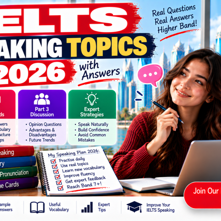 IELTS Speaking Topics 2026 with Answers: Part 1, 2 & 3