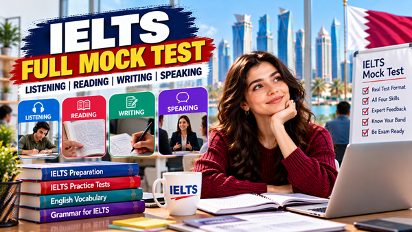 Book an IELTS full mock test with Listening, Reading, Writing and Speaking practice. Assess your readiness and identify weaknesses before exam day.