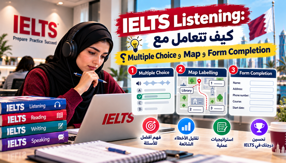 IELTS Listening: كيف تتعامل مع Multiple Choice وMap وForm Completion؟