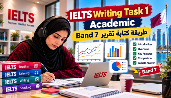 IELTS Writing Task 1 Academic: طريقة كتابة تقرير Band 7