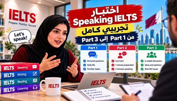 اختبار Speaking IELTS تجريبي كامل من Part 1 إلى Part 3